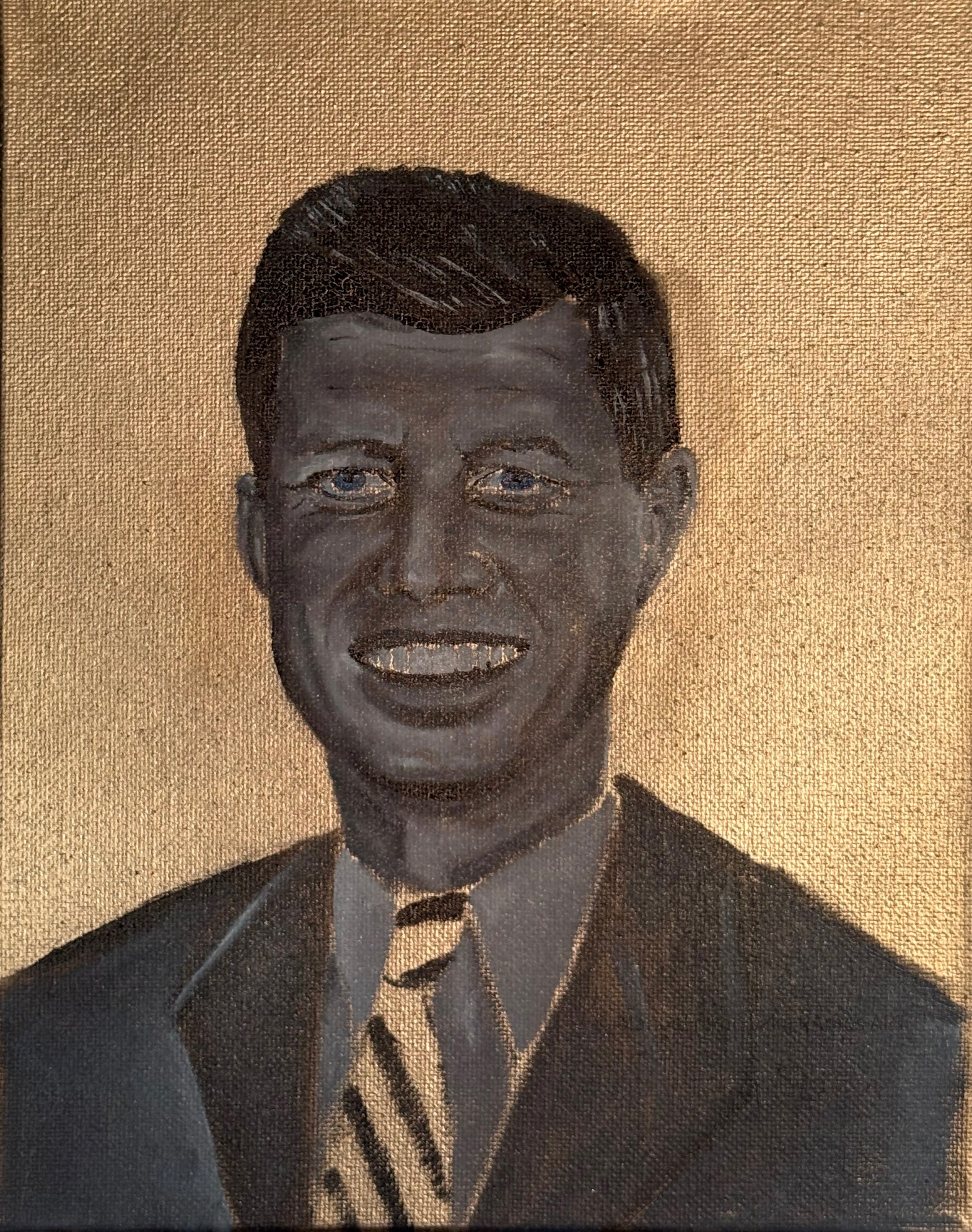 "JFK" 8 x 8 Oil On Canvas - Original Painting by RAmos