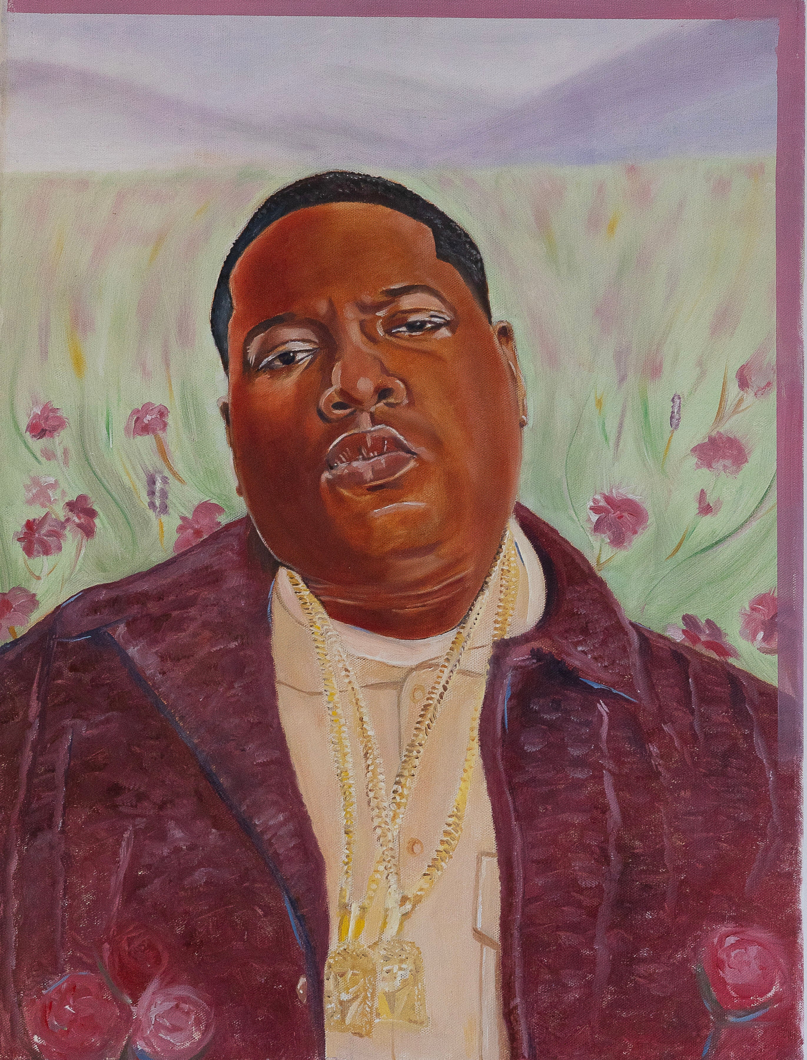 "Biggie" B.I.G 18 x 24 Framed  Oil On Canvas - Original Painting by RAmos