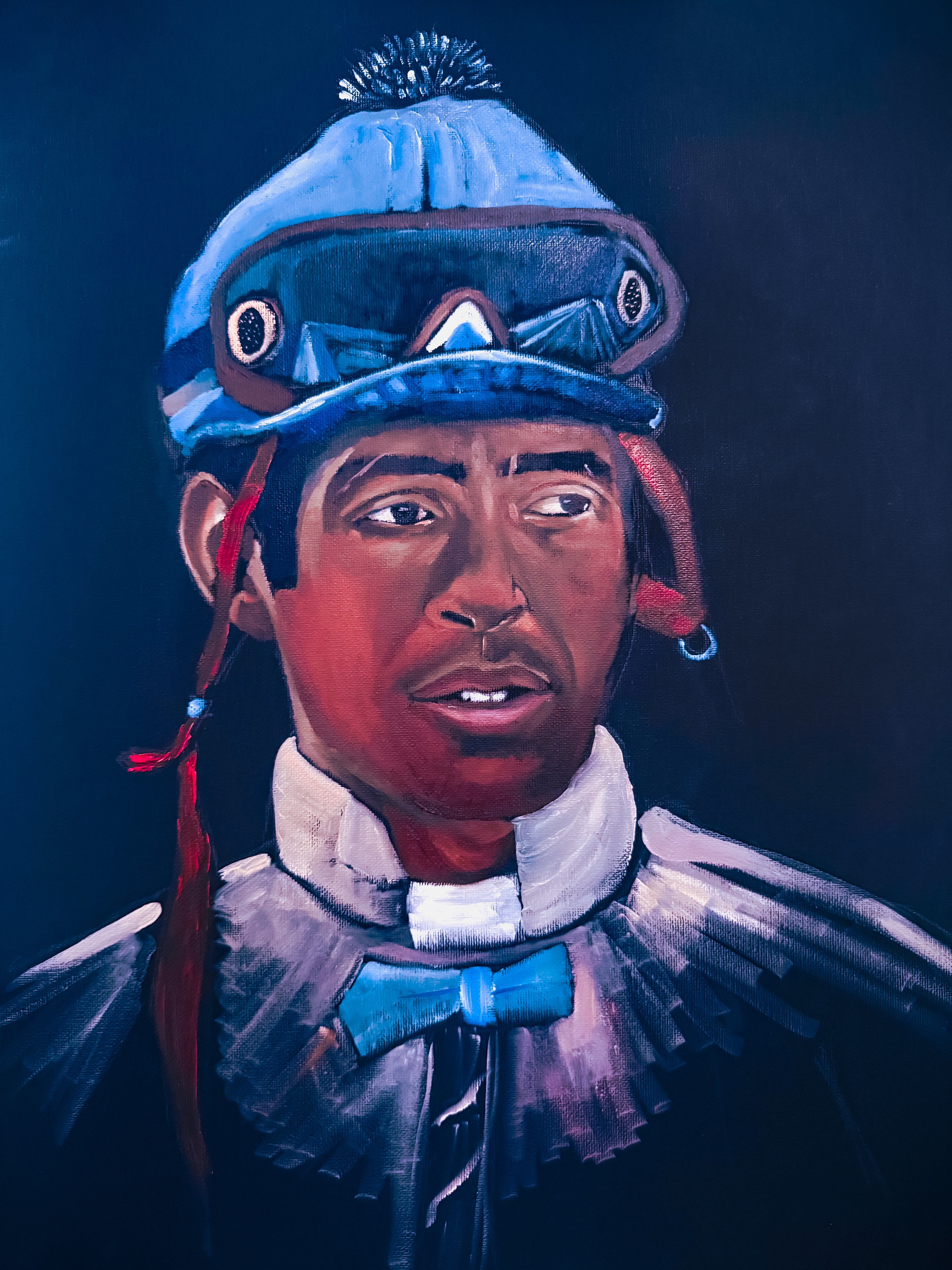 "Angel Cordero Jr" 16 x 20 Framed Oil On Canvas Original Painting By RAmos